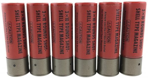 SportPro 30 Round Polymer Shell for 6mm BB Airsoft - 6 Shells - Red